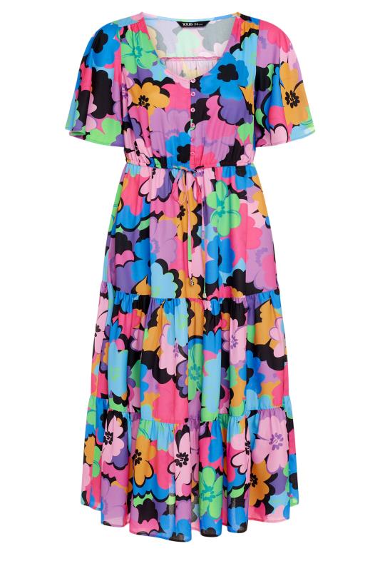 YOURS Plus Size Purple Floral Print Maxi dress | Yours Clothing 5