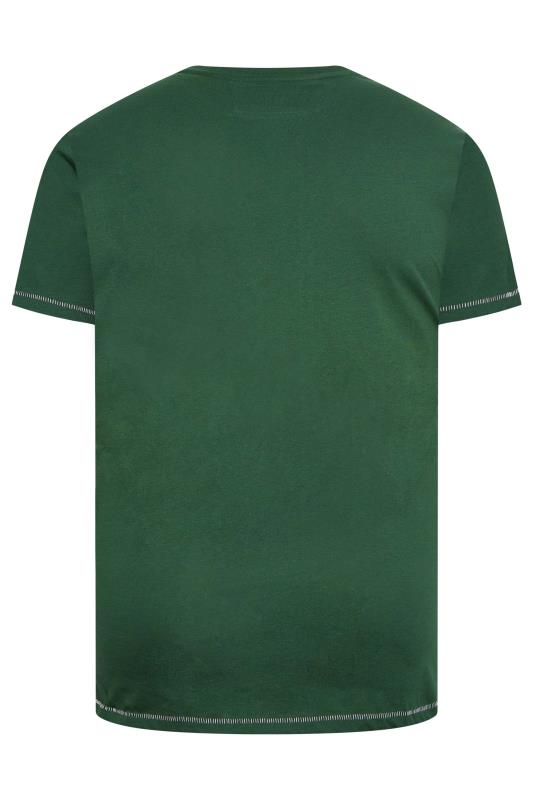 D555 Big & Tall Dark Green 'California' Slogan T-Shirt | BadRhino 4