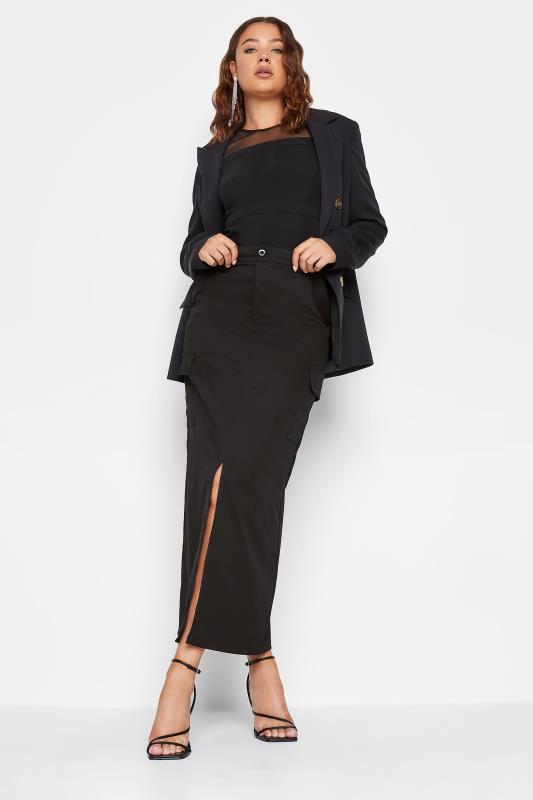 LTS Tall Black Tailored Utility Maxi Skirt | Long Tall Sally 3
