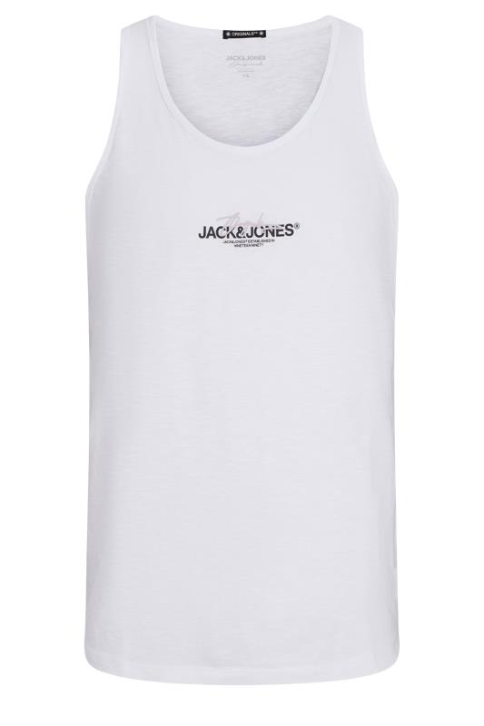 JACK & JONES  Big & Tall White Chest Logo Tank Top | BadRhino 1