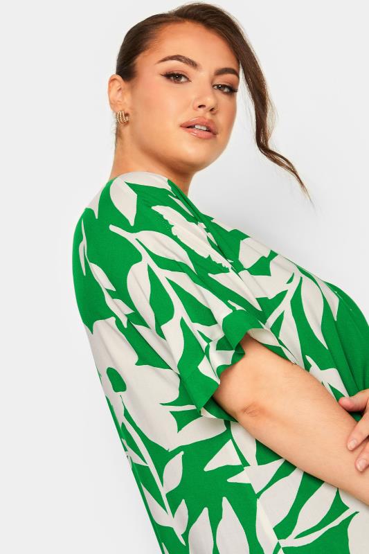 YOURS Curve Plus Size Green Floral Top | Yours Clothing  4