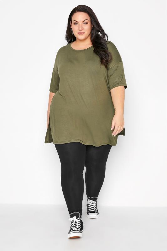 Plus Size Black Soft Touch Stretch Leggings | Yours Clothing 2