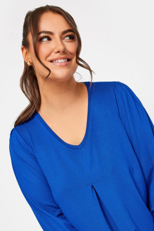 Plus Size Blue Long Sleeve Swing Top | Yours Clothing 4