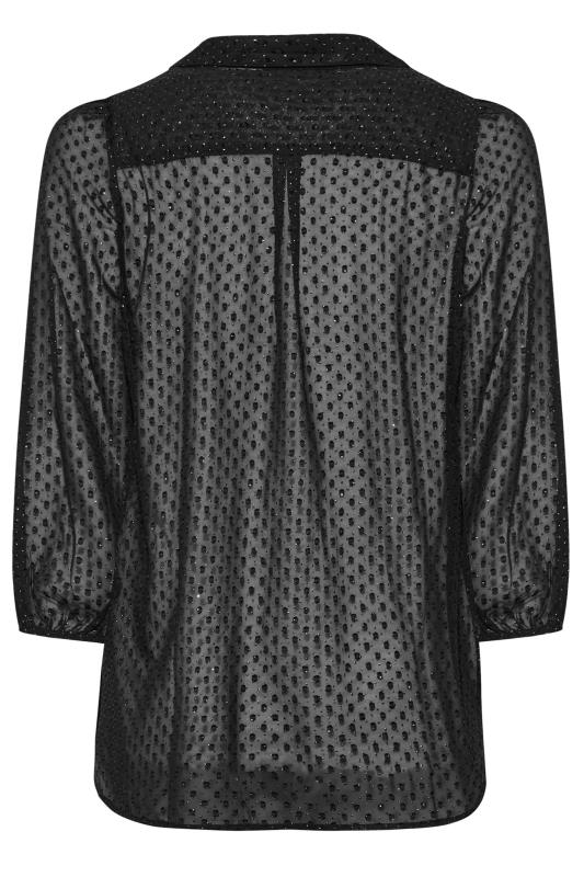 LIMITED COLLECTION Plus Size Black Glitter Dobby Print Shirt | Yours Clothing 7