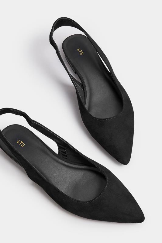 LTS Black Slingback Point Pumps In Standard Fit | Long Tall Sally 5