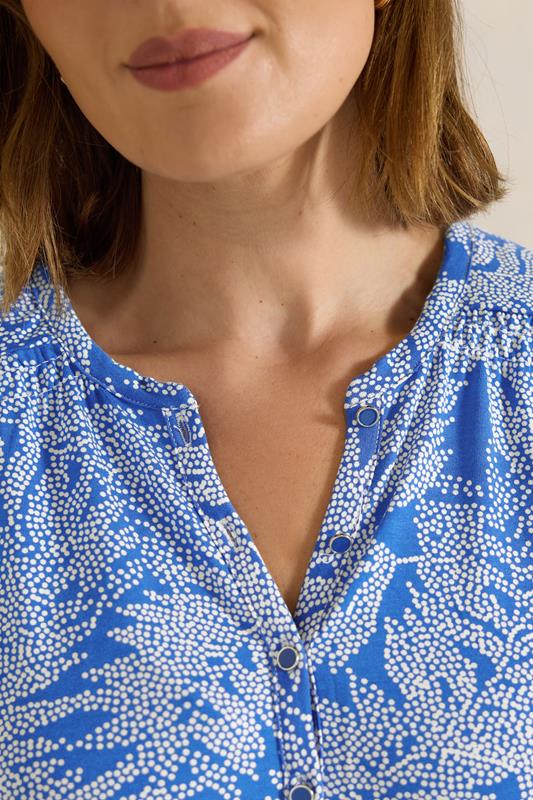 EVANS Plus Size Cobalt Blue Palm Print Vest Top | Evans 4