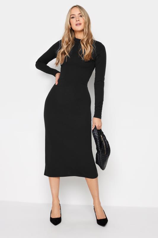  LTS Tall Black Fitted Midi Dress