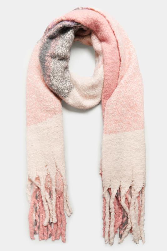 Pink Stripe Chunky Tassel Scarf | Yours Clothing 2