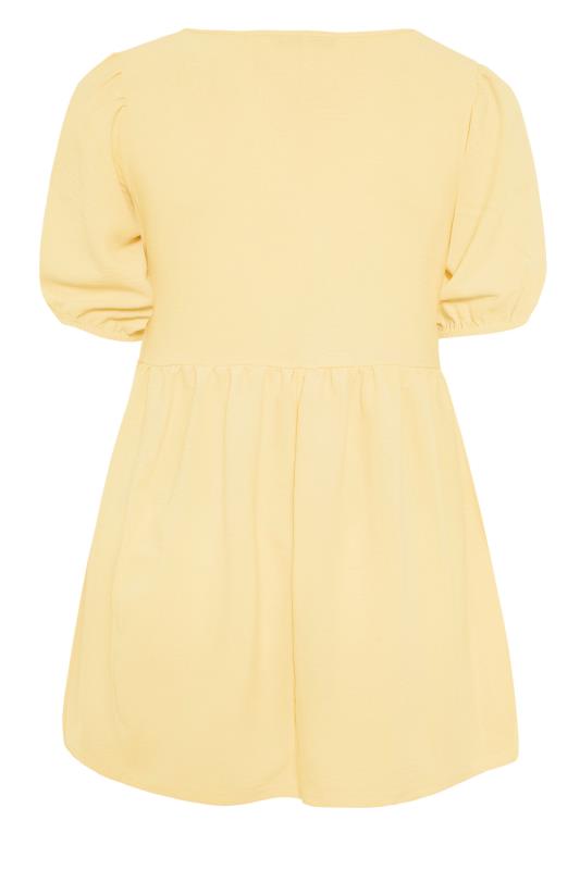 BUMP IT UP MATERNITY Curve Yellow Square Neck Smock Top_BK.jpg
