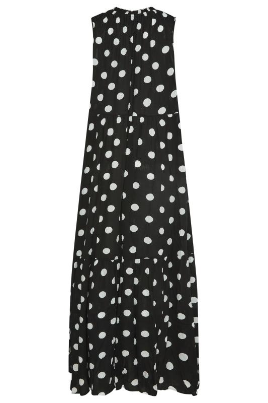 LTS Tall Black Polka Dot Maxi Dress 6