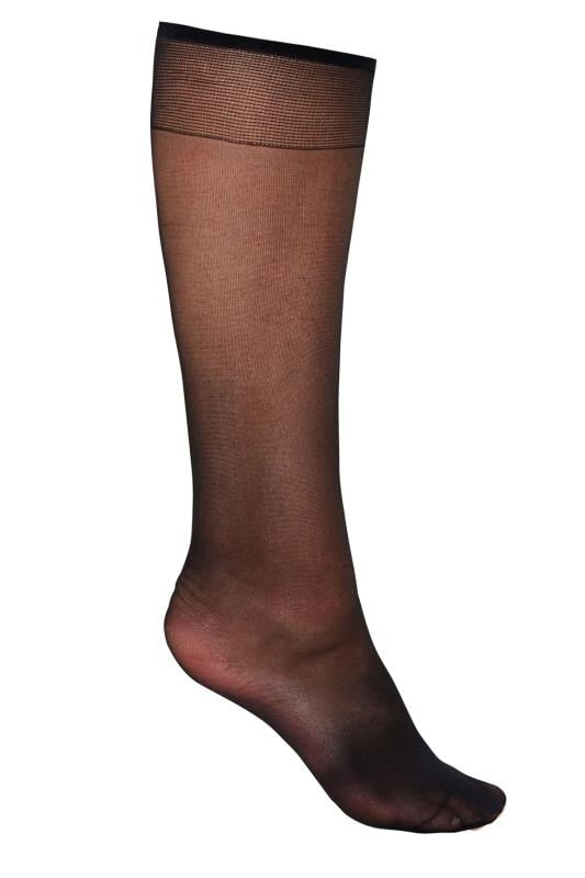 YOURS Plus Size 5 PACK Black Sheer Knee High Socks | Yours Clothing  3