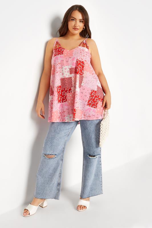 LIMITED COLLECTION Curve Pink Patchwork Print Cami Top_B.jpg