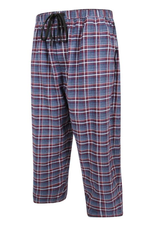ESPIONAGE Big & Tall Blue Brushed Check Lounge Trouser 4