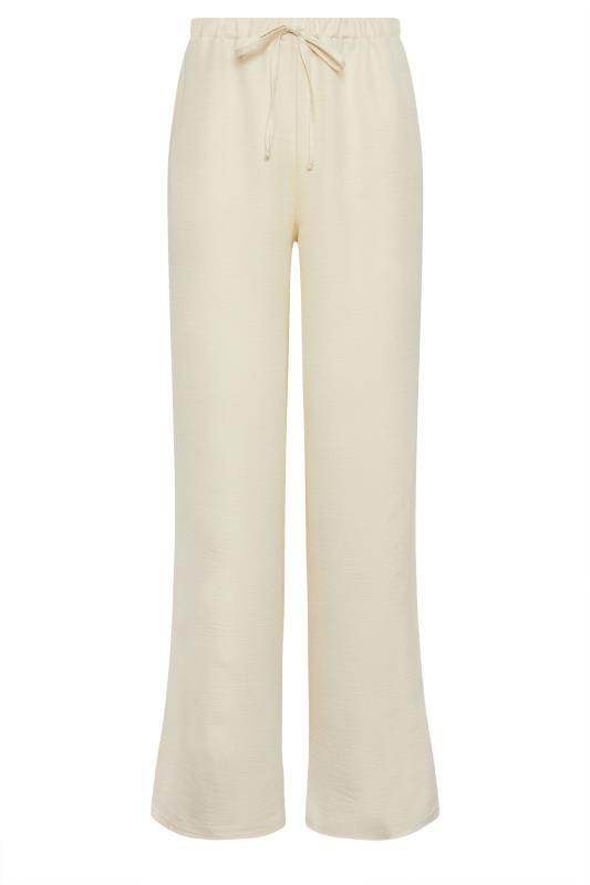 LTS Tall Women's Cream Textured Wide Leg Trousers | Long Tall Sally 5