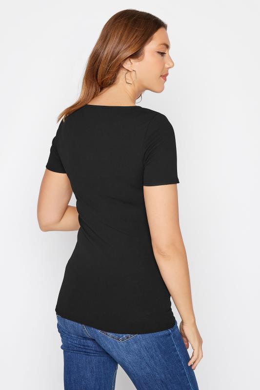 LTS Tall Black Cut Out Detail T-Shirt 3