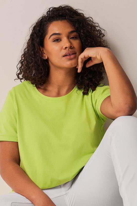 EVANS Plus Size Lime Green Essential T-Shirt | Evans 4