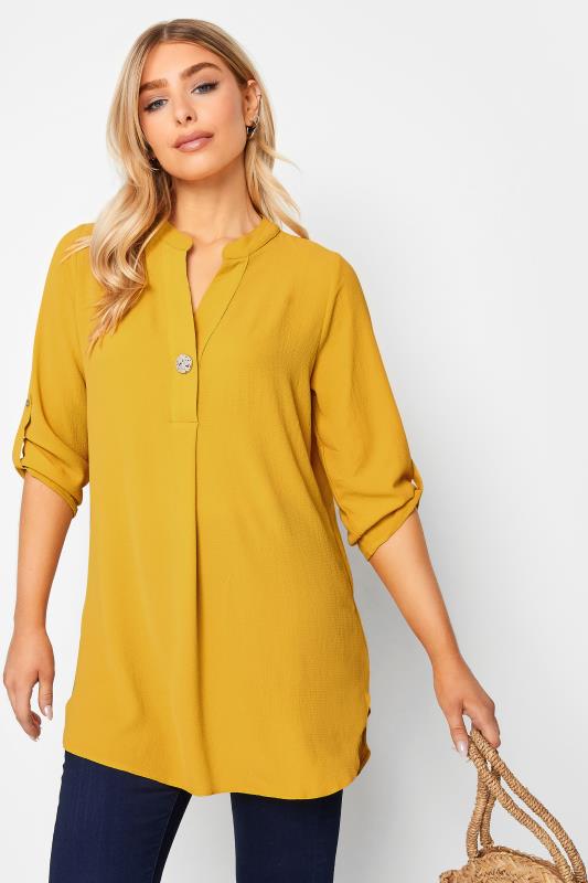 M&Co Yellow Long Sleeve Button Blouse | M&Co 1