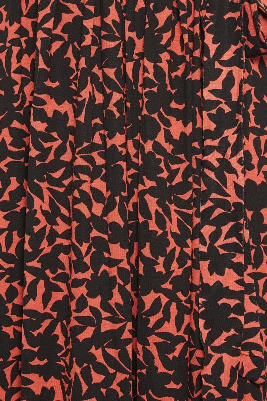 YOURS Plus Size Rust Orange Floral Print Wrap Maxi Dress | Yours Clothing 5