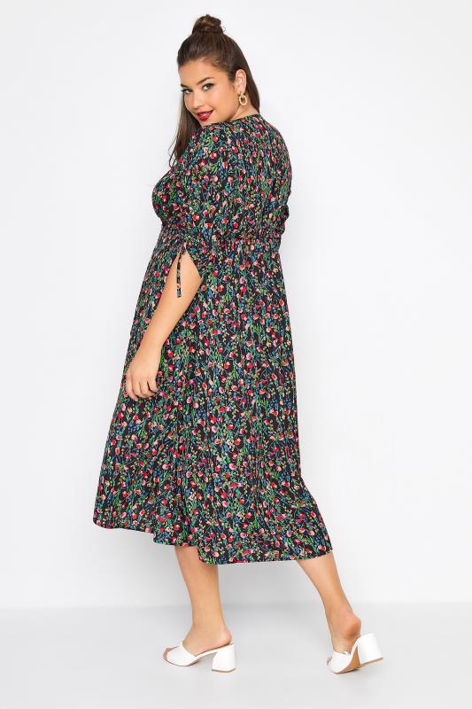 LIMITED COLLECTION Curve Floral Print Wrap Ruched Tea Dress_C.jpg