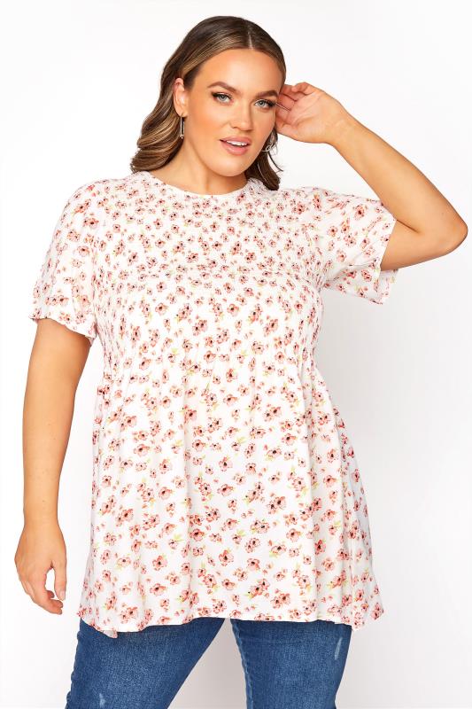 LIMITED COLLECTION White Floral Smock Top_A.jpg