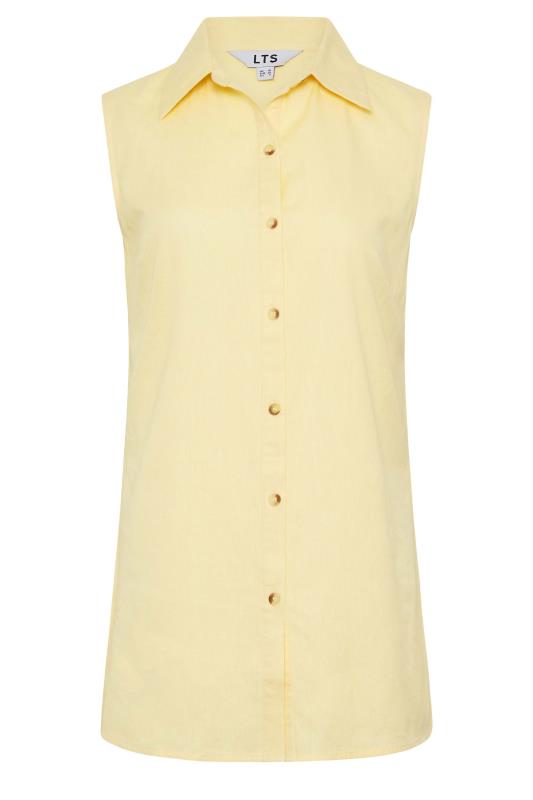 LTS Tall Women's Yellow Sleeveless Linen Shirt | Long Tall Sally  6