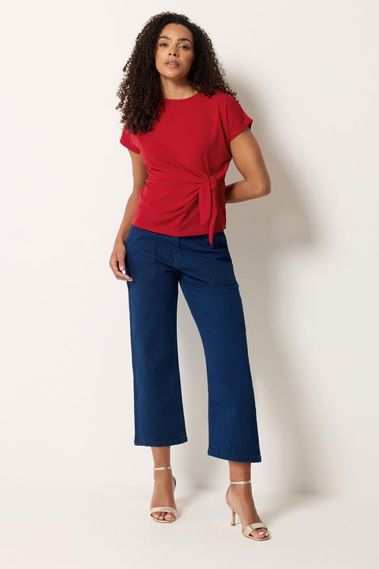 M&Co Red Tie Waist Top | M&Co 1