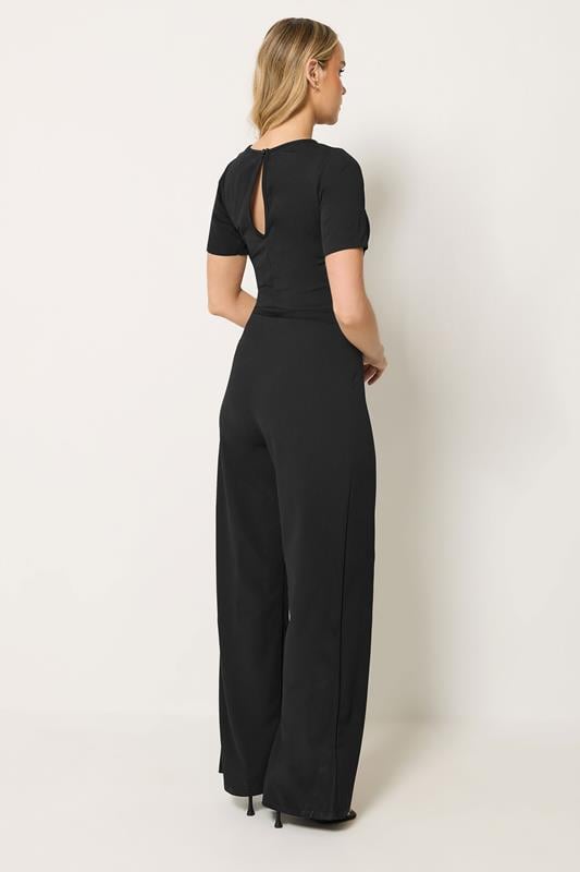 LTS Tall Women's Black Belted Scuba Wide Leg Jumpsuit | Long Tall Sally 2