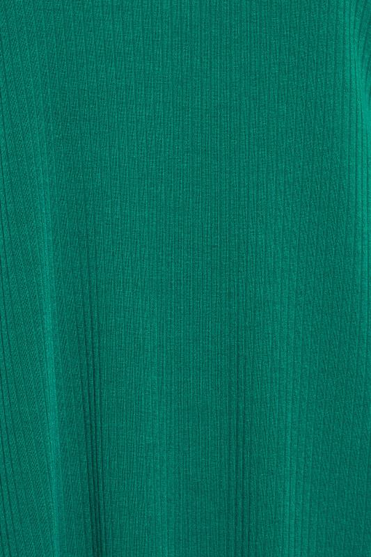 YOURS Plus Size Green Ribbed Turtle Neck Top | Yours Clothing 5