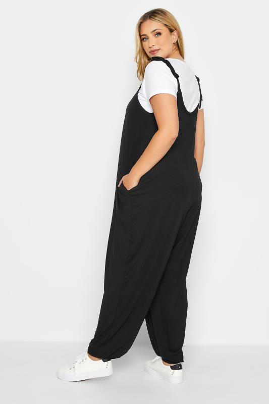 BUMP IT UP MATERNITY Plus Size Black Oversized Jumpsuit | Yours Clothing 3