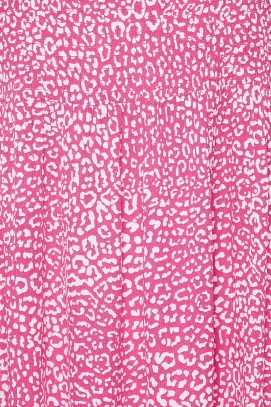 YOURS Plus Size Curve Pink Animal Print Crinkle Vest Top | Yours Clothing  5