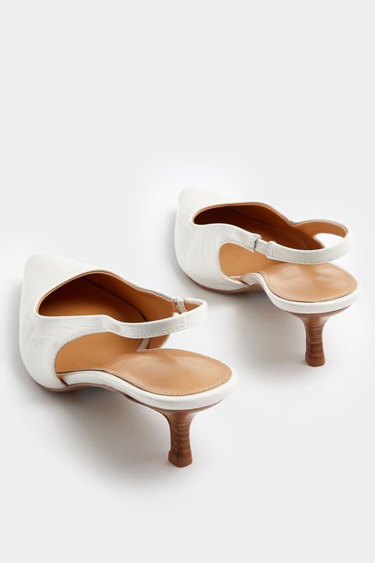 LTS Ivory White Slingback Kitten Heel In Standard Fit | Long Tall Sally 4