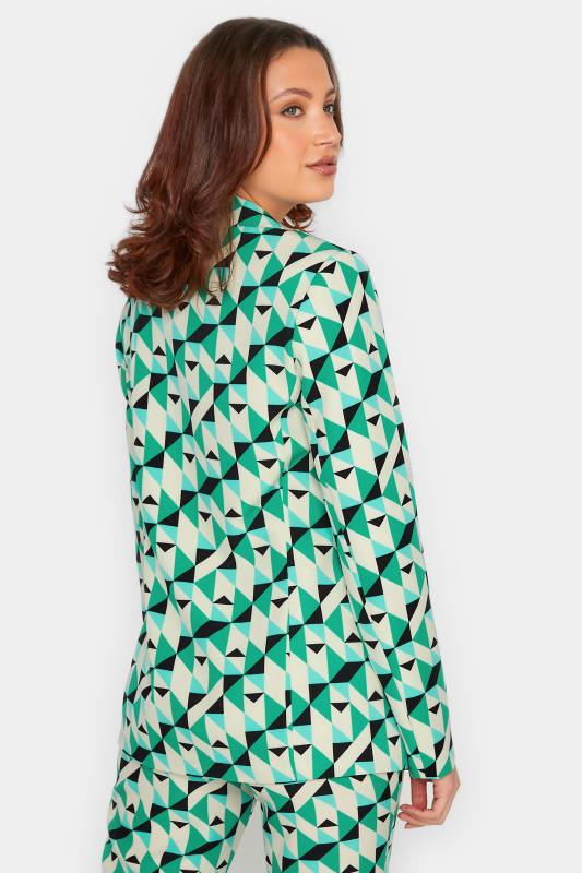 LTS Tall Green & White Geometric Print Tailored Blazer | Long Tall Sally  3