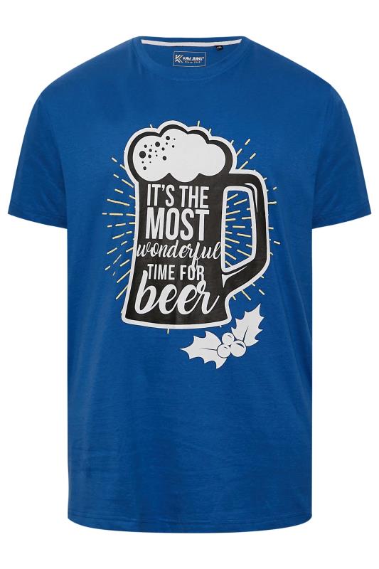 BadRhino Big & Tall Blue Beer Print T-Shirt | BadRhino 3