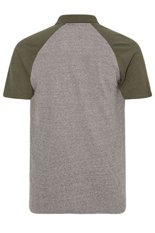 BadRhino Grey Marl Raglan Polo Shirt | BadRhino 4