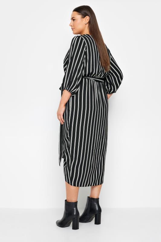 Evans Black & White Stripe Wrap Dress 3