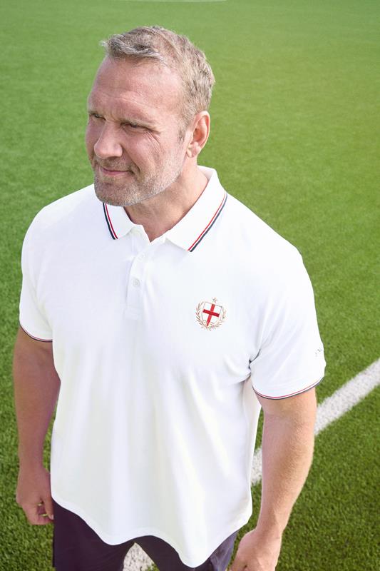 BadRhino Big & Tall White England Embroided Polo Shirt | BadRhino 1