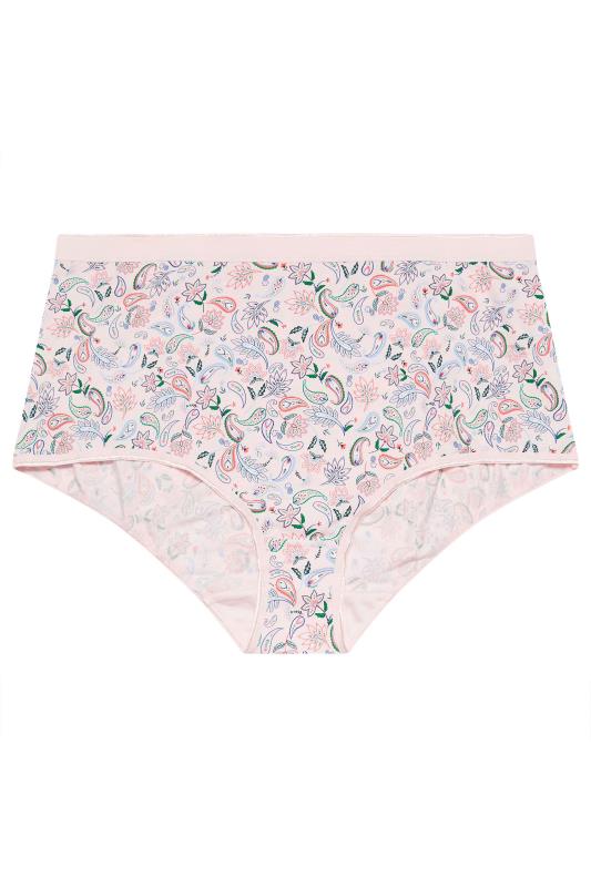 YOURS 5 PACK Pink Paisley Print Full Briefs | Yours Clothing 6