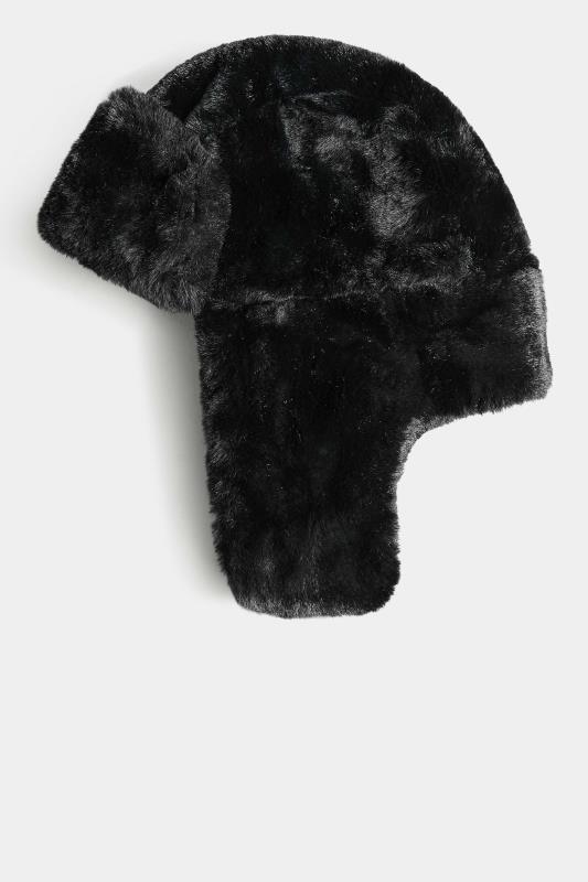 Black Faux Fur Trapper Hat | Yours Clothing 4