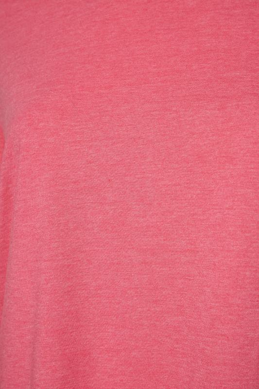 Plus Size Pink Marl Long Sleeve T-Shirt | Yours Clothing 4