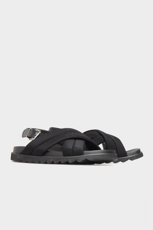  dla puszystych LIMITED COLLECTION Black Padded Sandals In Extra Wide EEE Fit