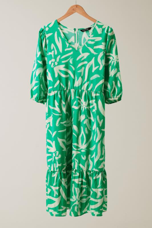EVANS Plus Size Green Abstract Print Midaxi Dress | Evans  5