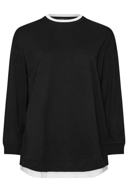 YOURS Plus Size Black 2-In-1 Jumper | Yours Clothing 5