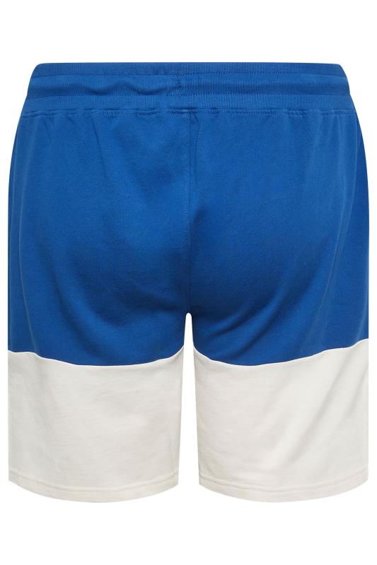 STUDIO A Big & Tall Blue Cut & Sew Panelled Shorts | BadRhino 4