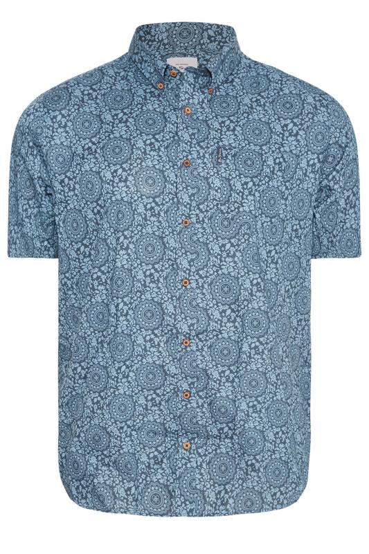 BEN SHERMAN Big & Tall Navy Blue Floral Print Shirt 3
