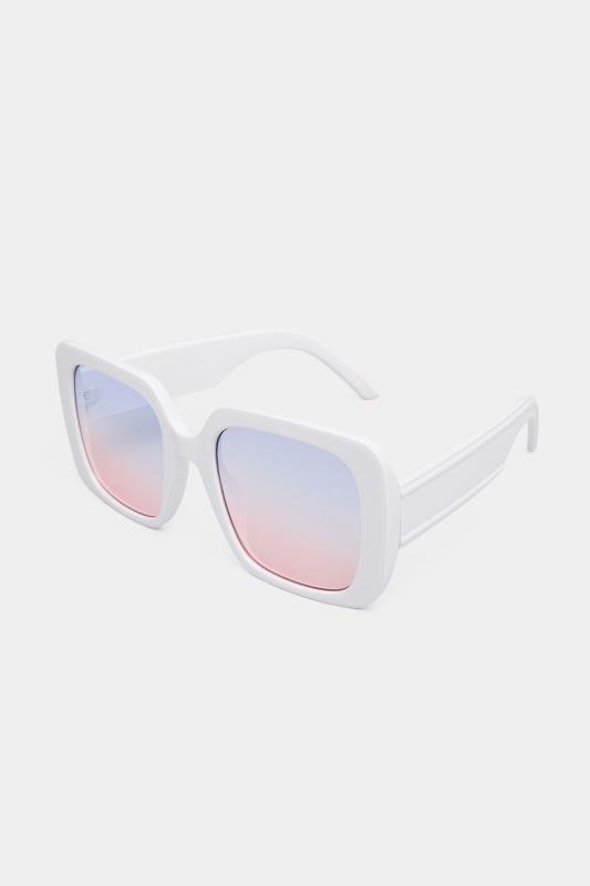 White Oversized Tinted Sunglasses 2