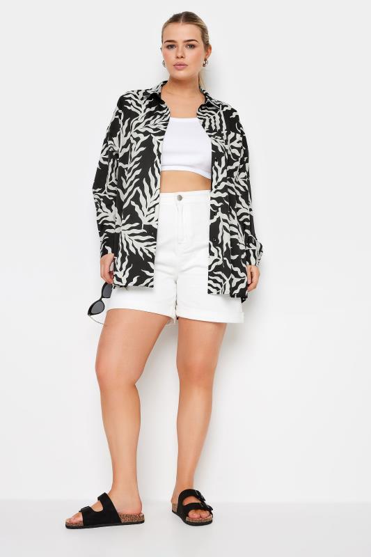 LIMITED COLLECTION Plus Size Black Leaf Print Boyfriend Shirt | Yours Clothing 5