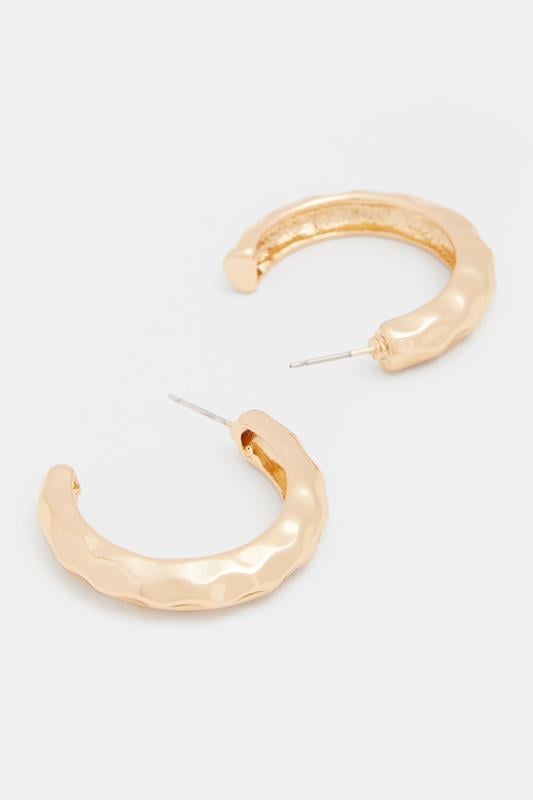 Gold Tone Textured Twist Hoop Earrings | Yours Clothing 4