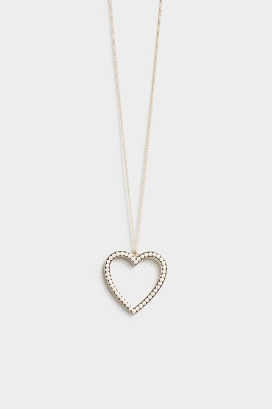 Plus Size  Gold Tone Pearl Heart Pendant Necklace