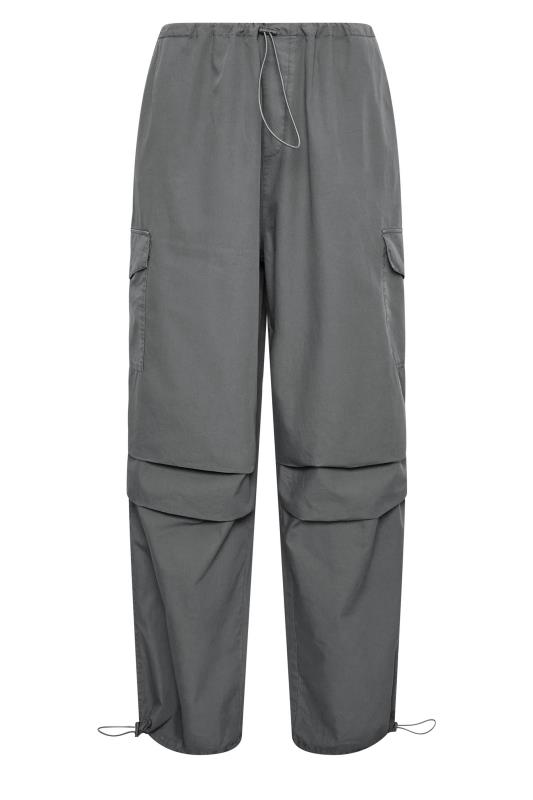 YOURS Curve Plus Size Charcoal Grey Cuffed Parachute Trousers | Yours Clothing  6