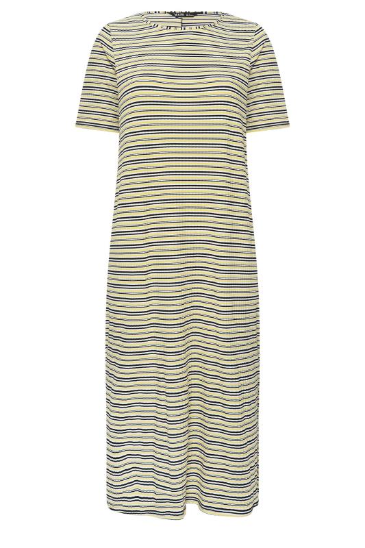 YOURS Plus Size Yellow Stripe Maxi T-Shirt Dress | Yours Clothing 5